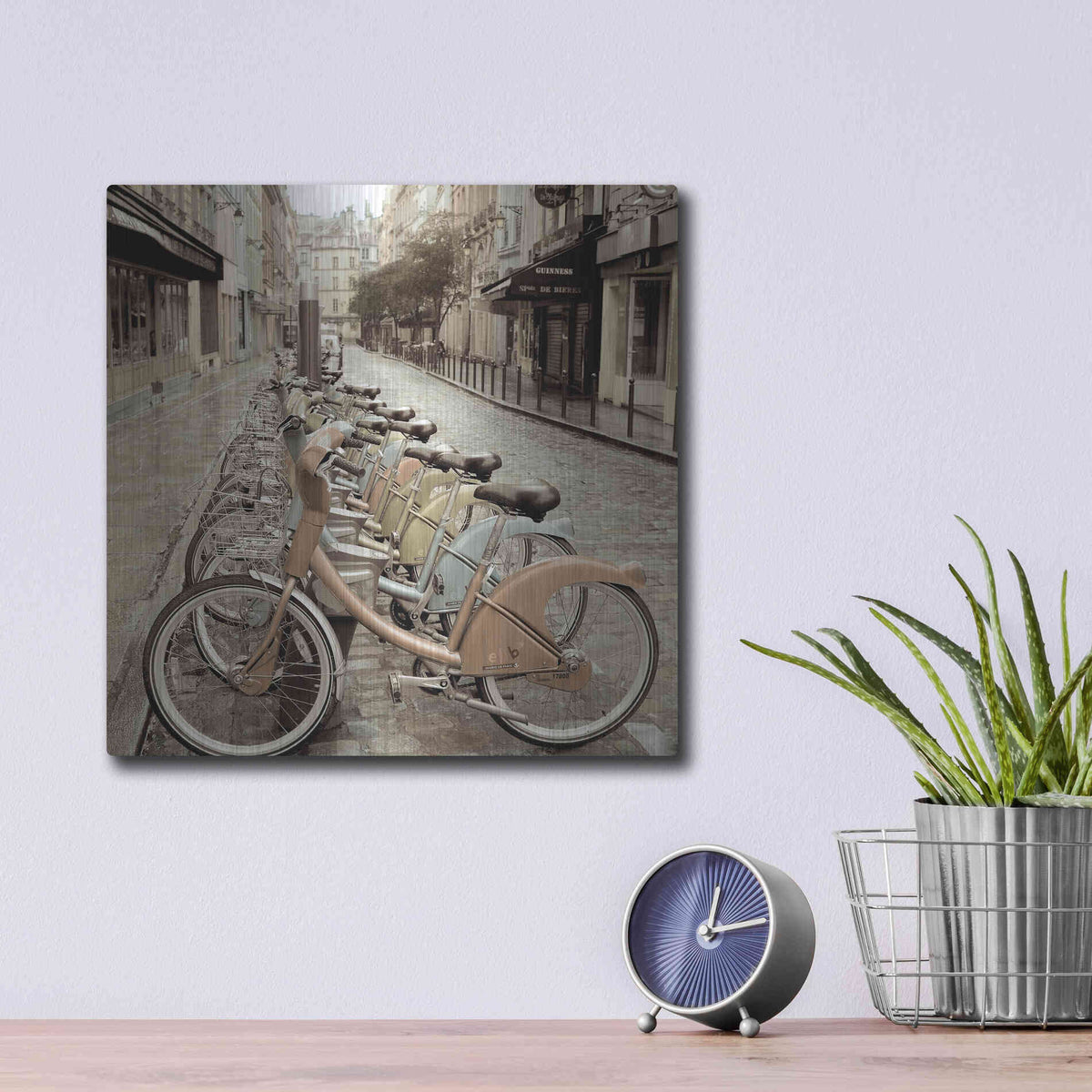 Luxe Metal Art 'City Street Ride Paris' by Alan Blaustein Metal Wall Art,12x12