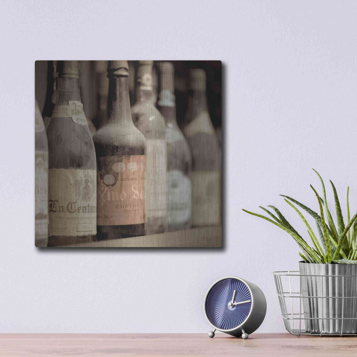 Luxe Metal Art 'Enoteca Cortona 1' by Alan Blaustein Metal Wall Art,12x12