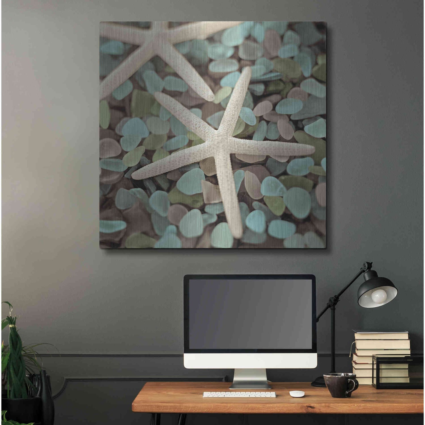 Luxe Metal Art 'Aquatic 1' by Alan Blaustein Metal Wall Art,36x36