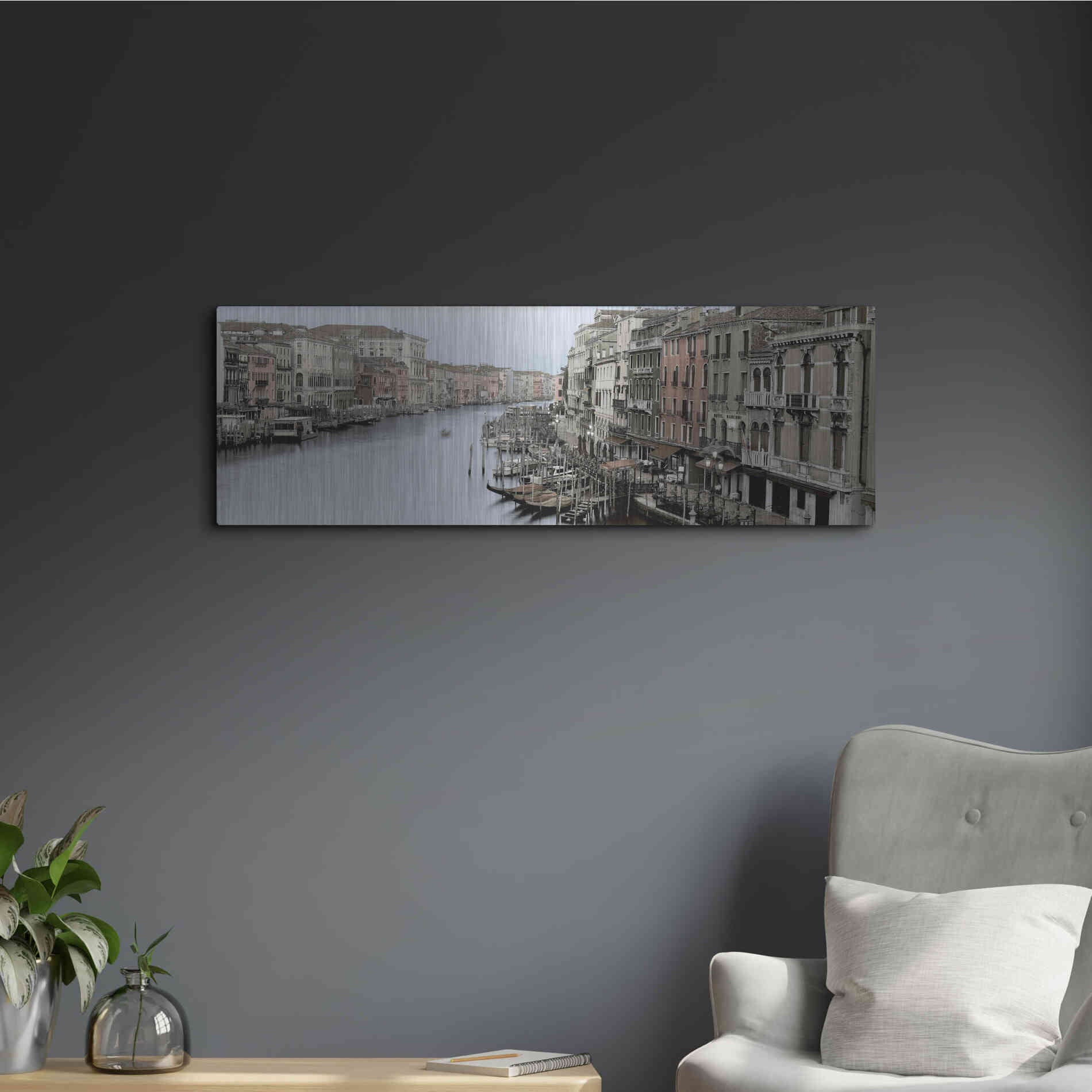 Luxe Metal Art 'Morning on the Grand Canal' by Alan Blaustein Metal Wall Art,36x12