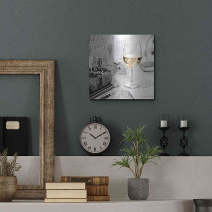 Luxe Metal Art 'Vin Blanc' by Alan Blaustein Metal Wall Art,12x12