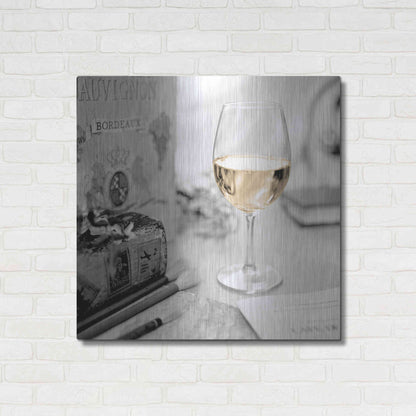 Luxe Metal Art 'Vin Blanc' by Alan Blaustein Metal Wall Art,36x36