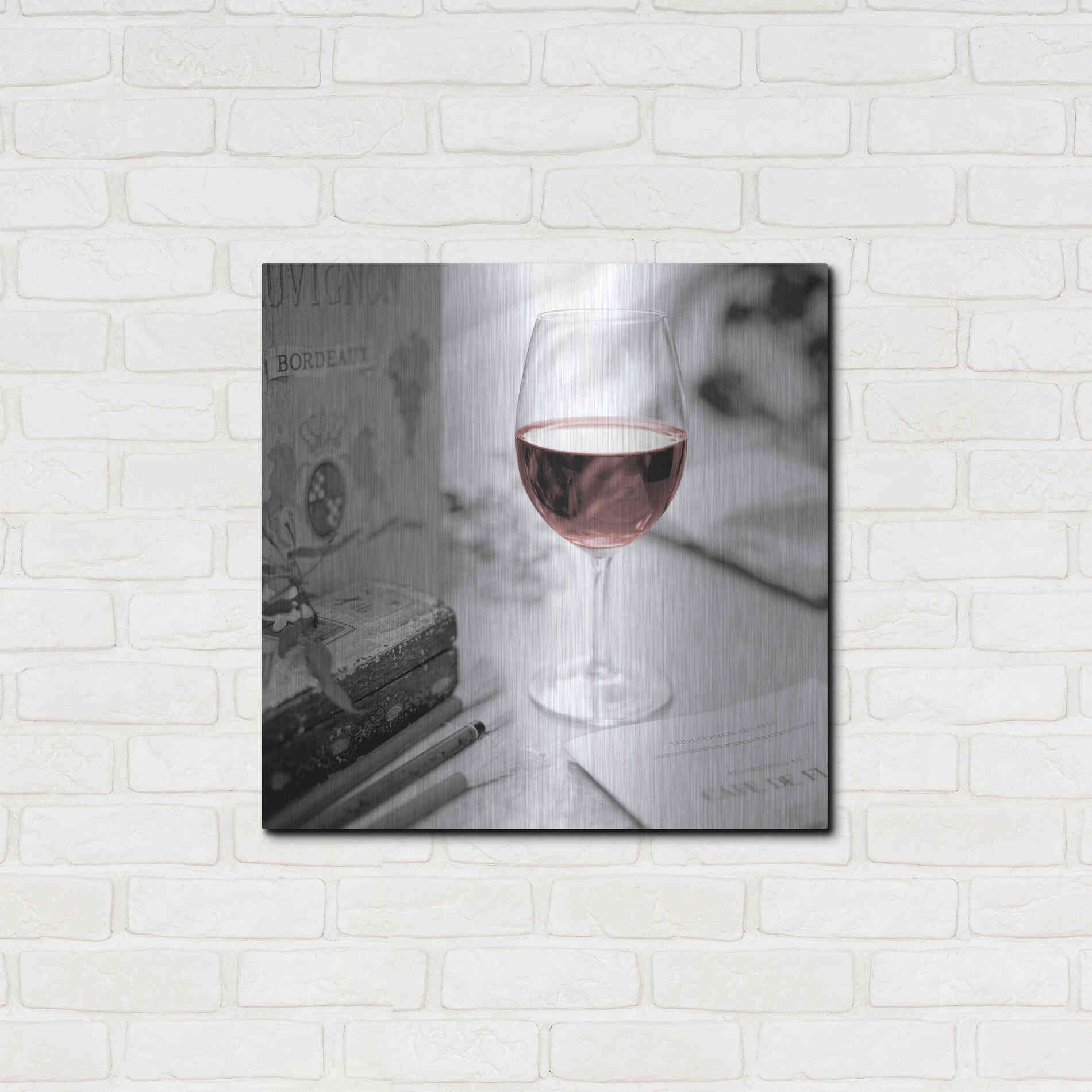 Luxe Metal Art 'Vin Rouge' by Alan Blaustein Metal Wall Art,24x24