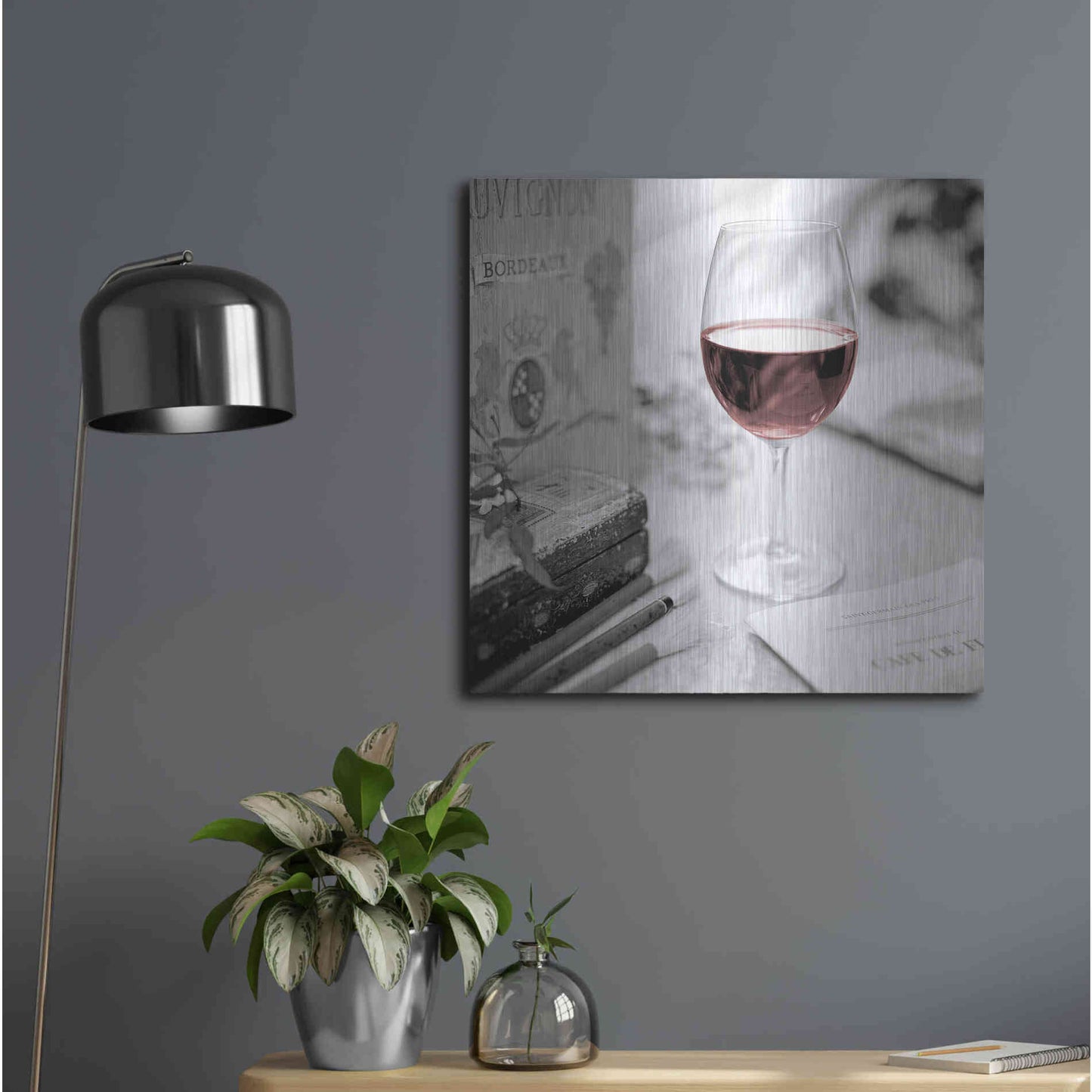 Luxe Metal Art 'Vin Rouge' by Alan Blaustein Metal Wall Art,24x24