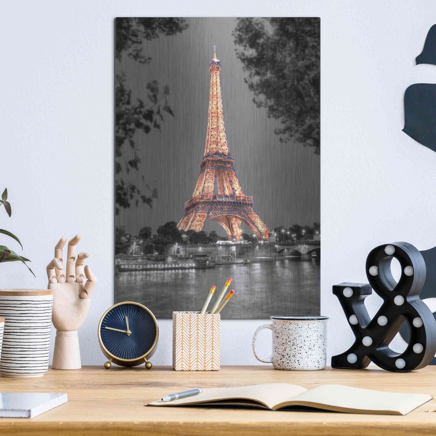 Luxe Metal Art 'Nuit sur la Seine' by Alan Blaustein Metal Wall Art,12x16