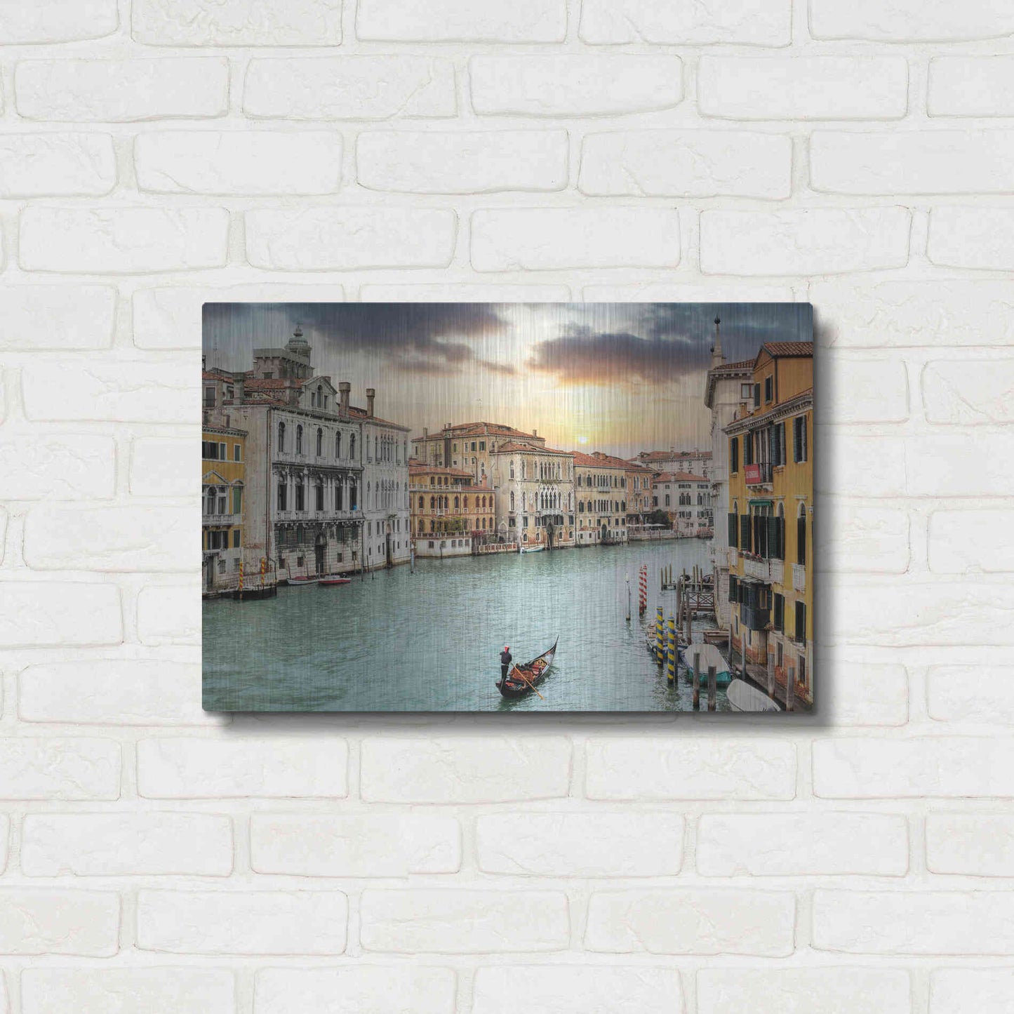 Luxe Metal Art 'Gran Canal Vista At Dusk 10' by Alan Blaustein Metal Wall Art,24x16