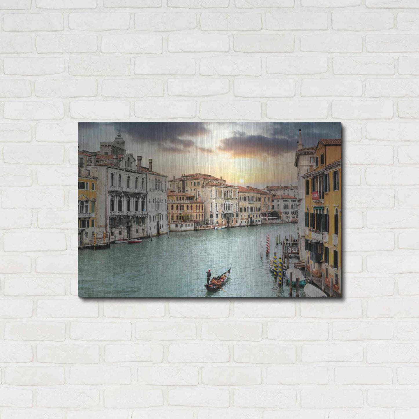 Luxe Metal Art 'Gran Canal Vista At Dusk 10' by Alan Blaustein Metal Wall Art,36x24