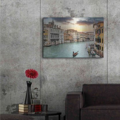 Luxe Metal Art 'Gran Canal Vista At Dusk 10' by Alan Blaustein Metal Wall Art,36x24