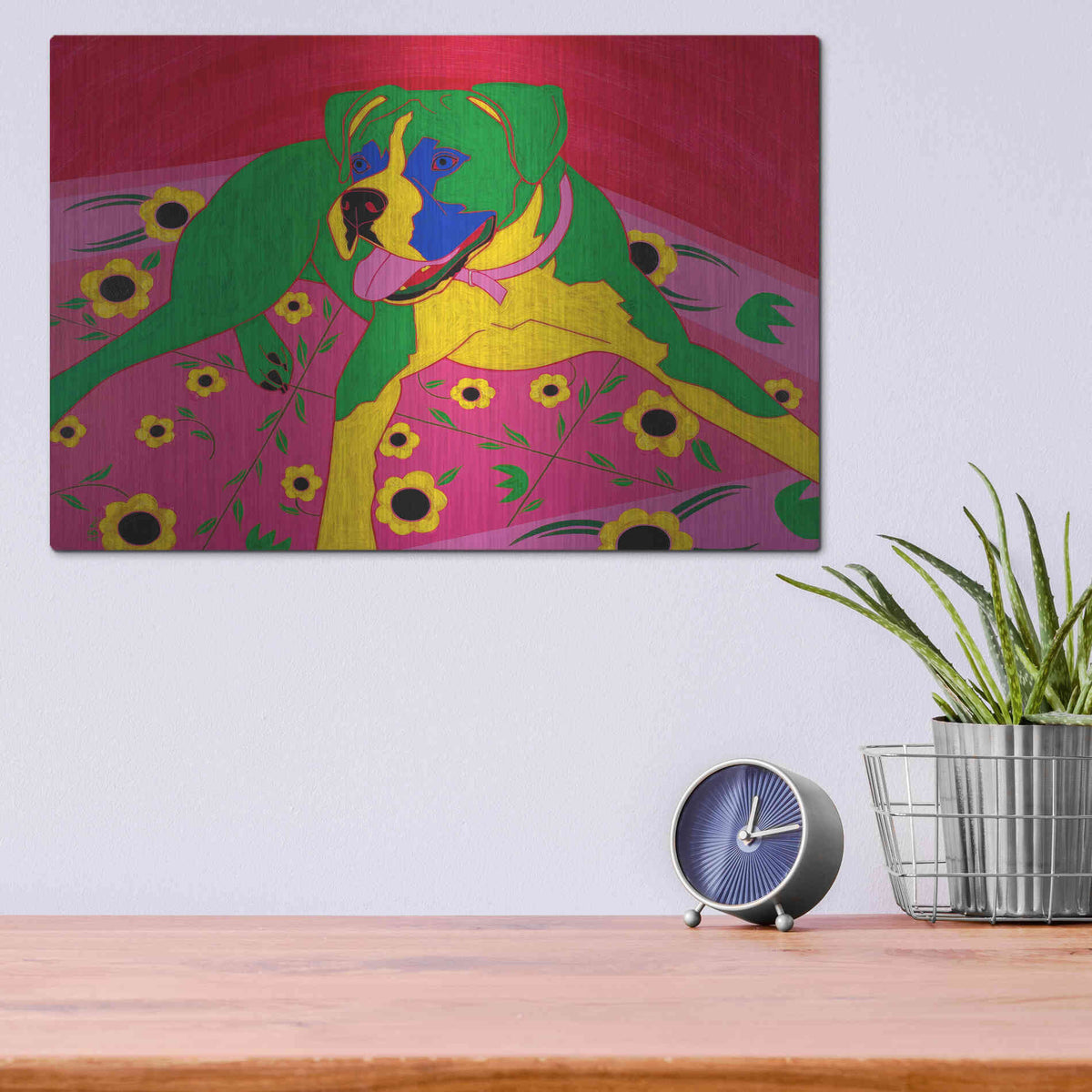 Luxe Metal Art 'Courageous Clown' by Angela Bond Metal Wall Art,16x12