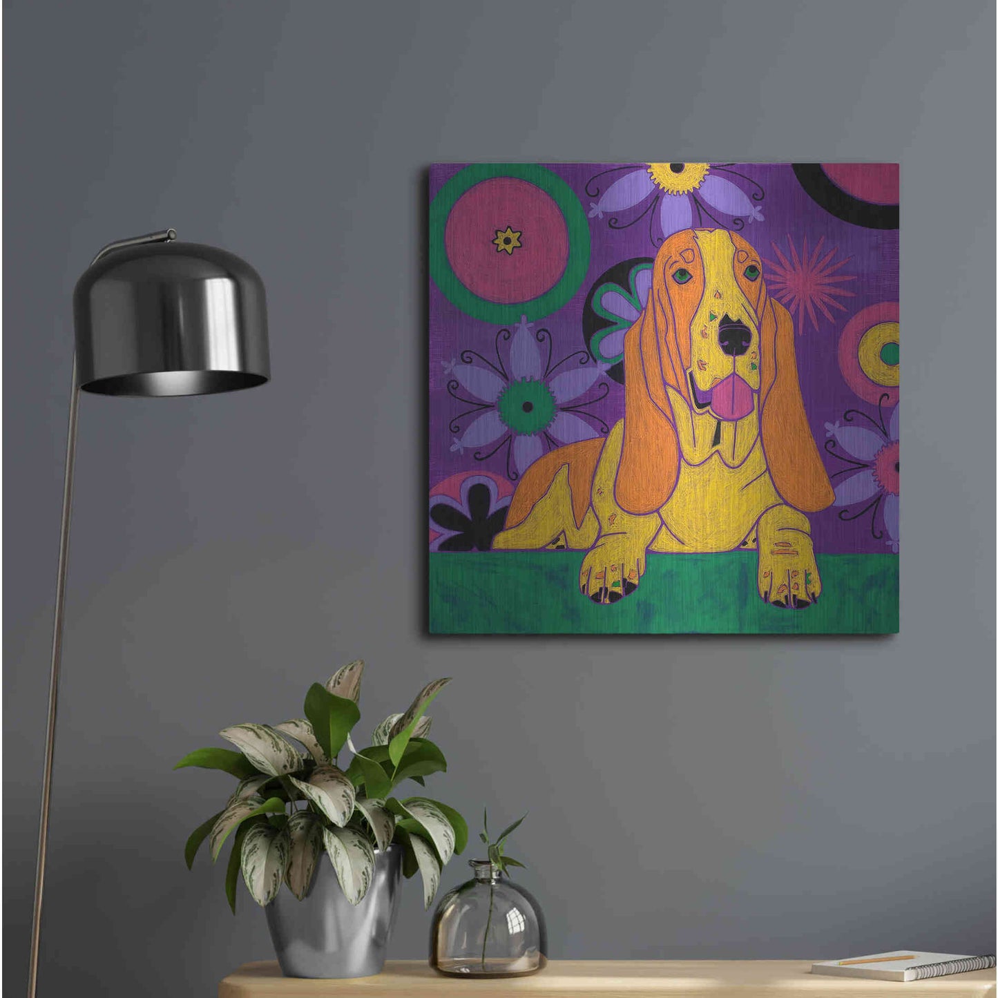 Luxe Metal Art 'Hush Puppeh' by Angela Bond Metal Wall Art,24x24