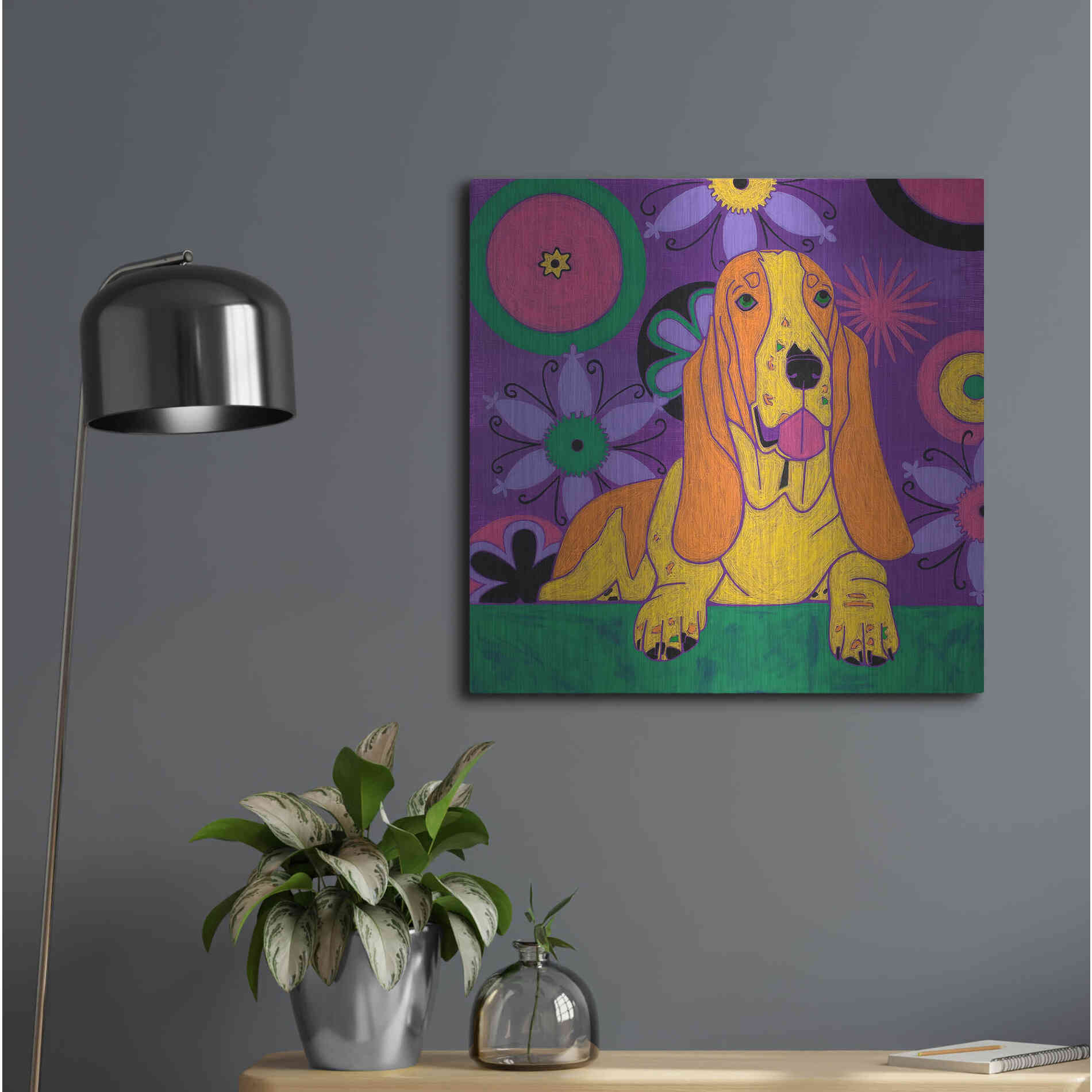 Luxe Metal Art 'Hush Puppeh' by Angela Bond Metal Wall Art,24x24