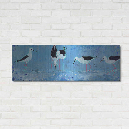 Luxe Metal Art 'Long Legged Waders' by Angela Bond Metal Wall Art,48x16