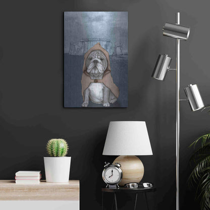 Luxe Metal Art 'English Bulldog with Stonehenge' by Barruf Metal Wall Art,16x24