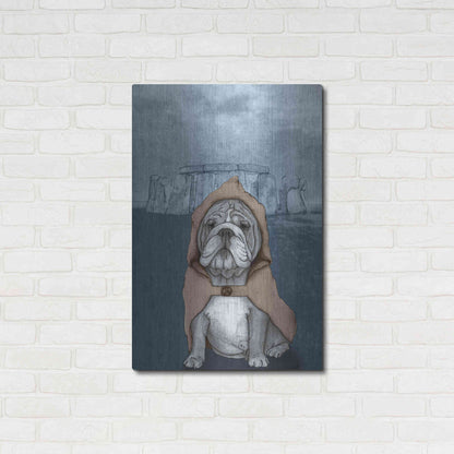 Luxe Metal Art 'English Bulldog with Stonehenge' by Barruf Metal Wall Art,24x36