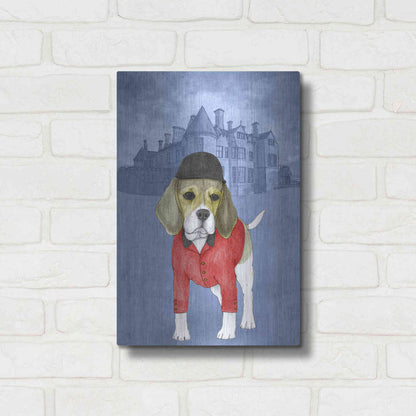 Luxe Metal Art 'Beagle with Beaulieu Palace' by Barruf Metal Wall Art,12x16