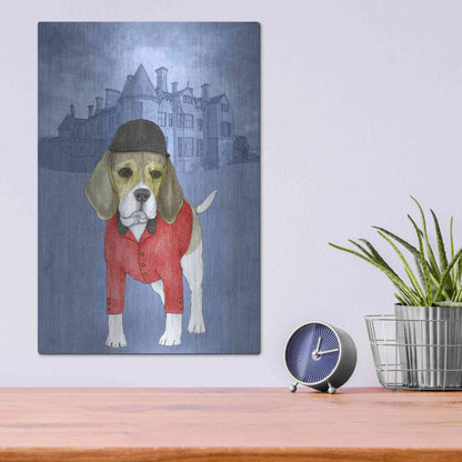 Luxe Metal Art 'Beagle with Beaulieu Palace' by Barruf Metal Wall Art,12x16