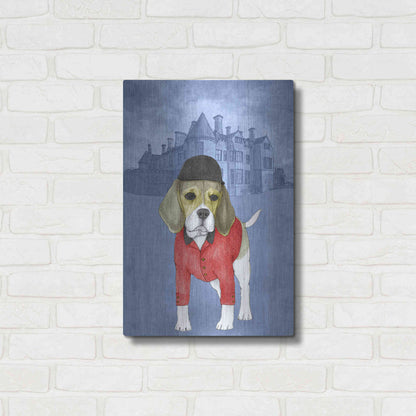 Luxe Metal Art 'Beagle with Beaulieu Palace' by Barruf Metal Wall Art,16x24