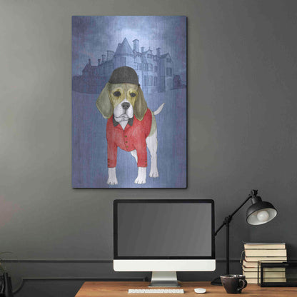 Luxe Metal Art 'Beagle with Beaulieu Palace' by Barruf Metal Wall Art,24x36