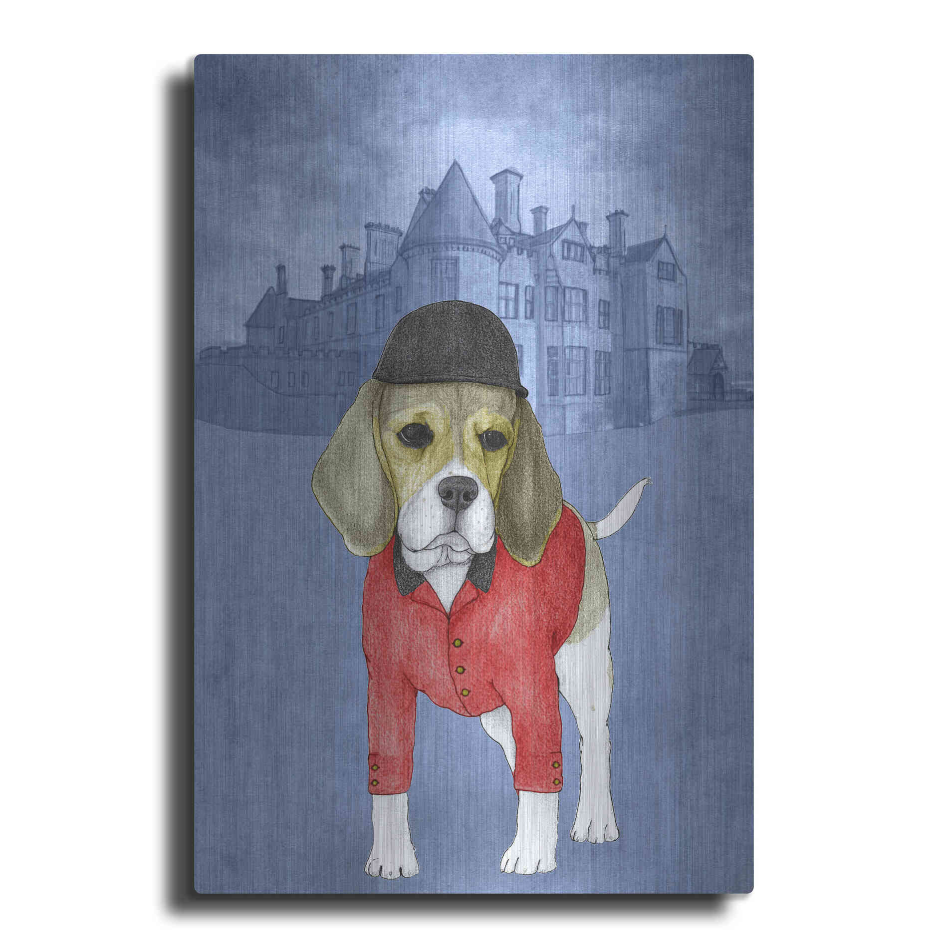 Luxe Metal Art 'Beagle with Beaulieu Palace' by Barruf Metal Wall Art