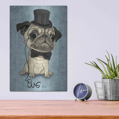 Luxe Metal Art 'Gentle Pug' by Barruf Metal Wall Art,12x16