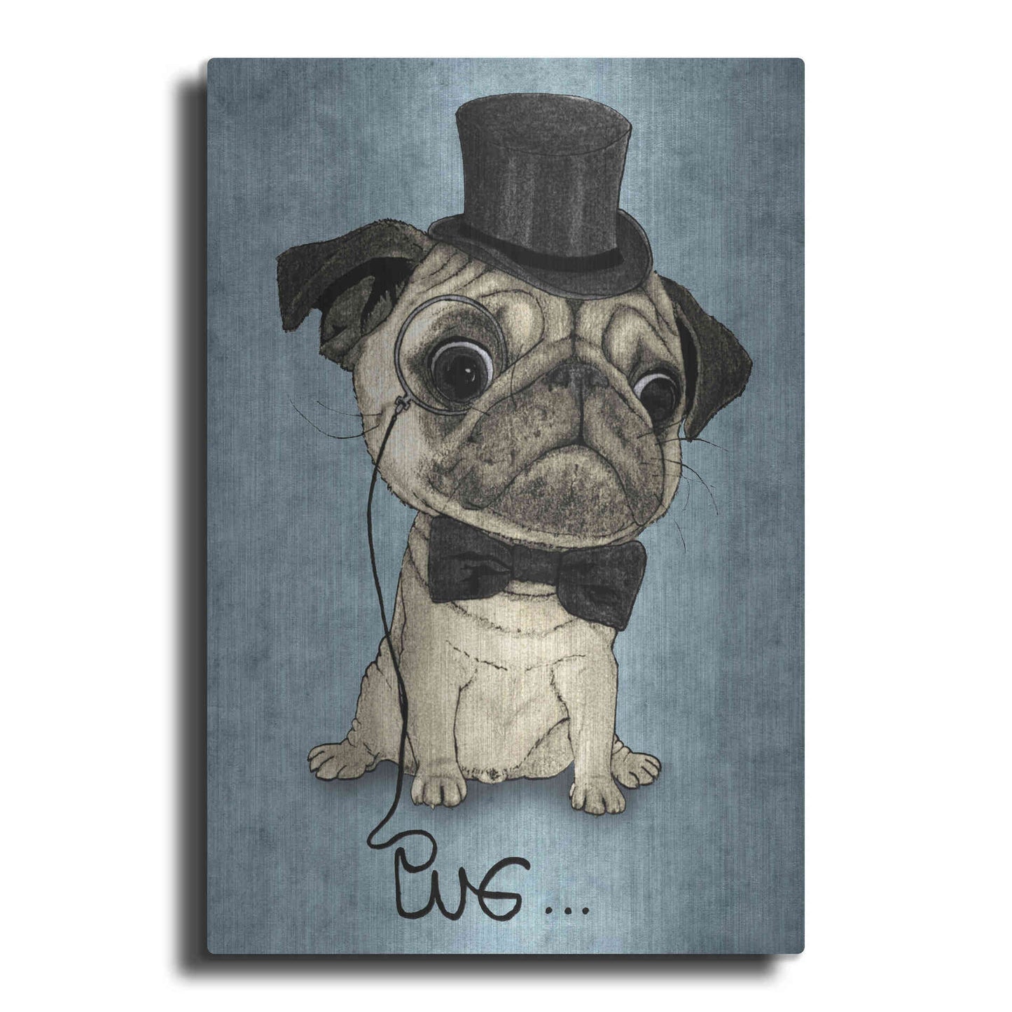 Luxe Metal Art 'Gentle Pug' by Barruf Metal Wall Art