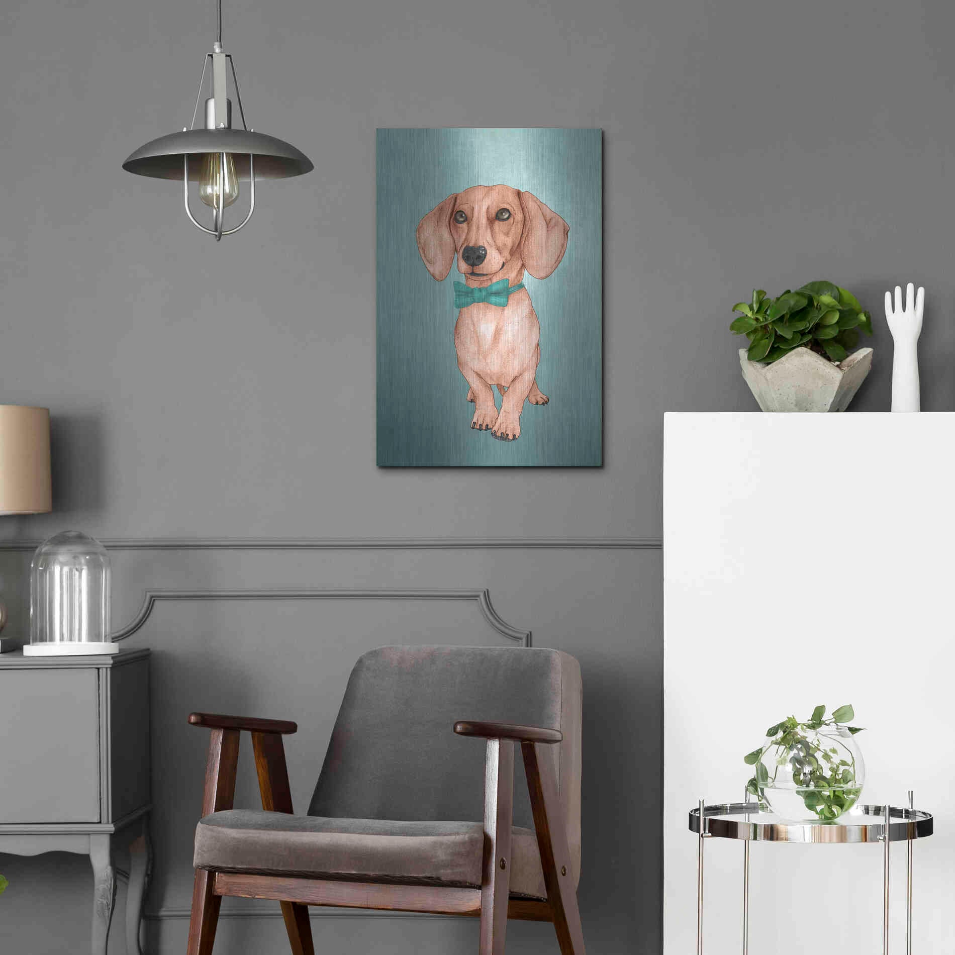 Luxe Metal Art 'The Wiener Dog' by Barruf Metal Wall Art,16x24