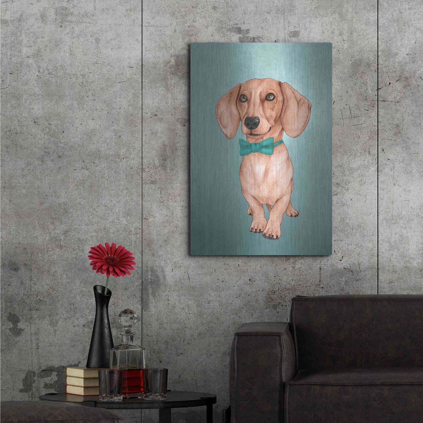 Luxe Metal Art 'The Wiener Dog' by Barruf Metal Wall Art,24x36