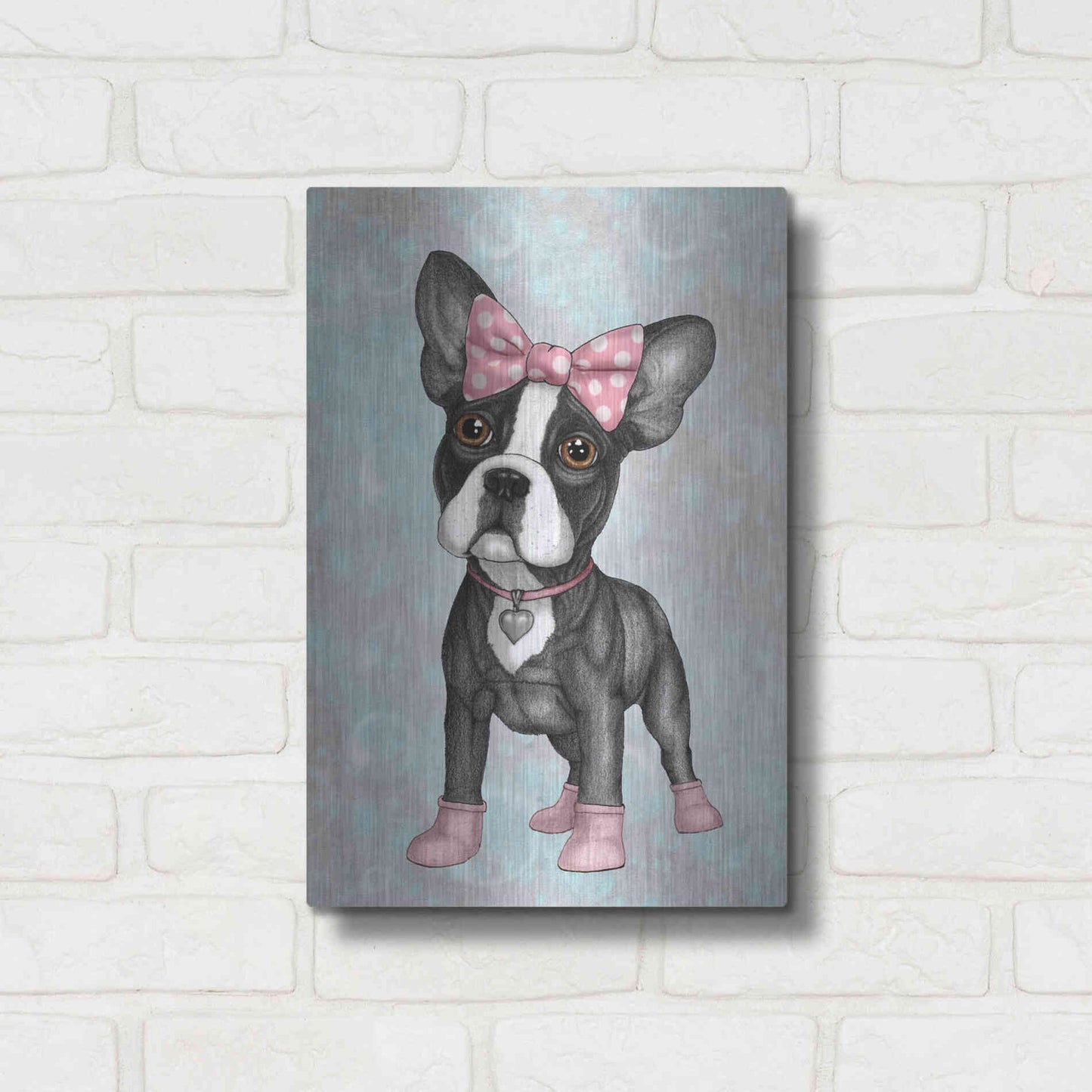 Luxe Metal Art 'Sweet Frenchie' by Barruf Metal Wall Art,12x16