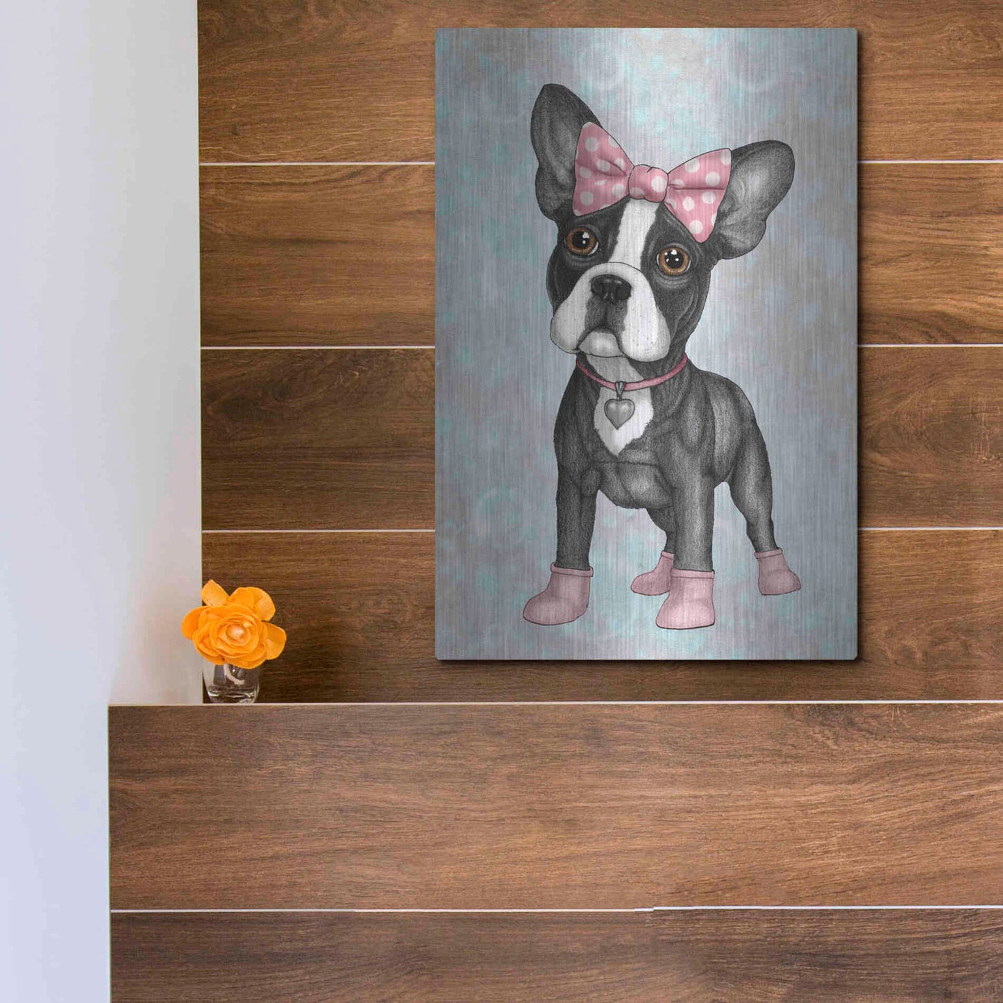 Luxe Metal Art 'Sweet Frenchie' by Barruf Metal Wall Art,12x16