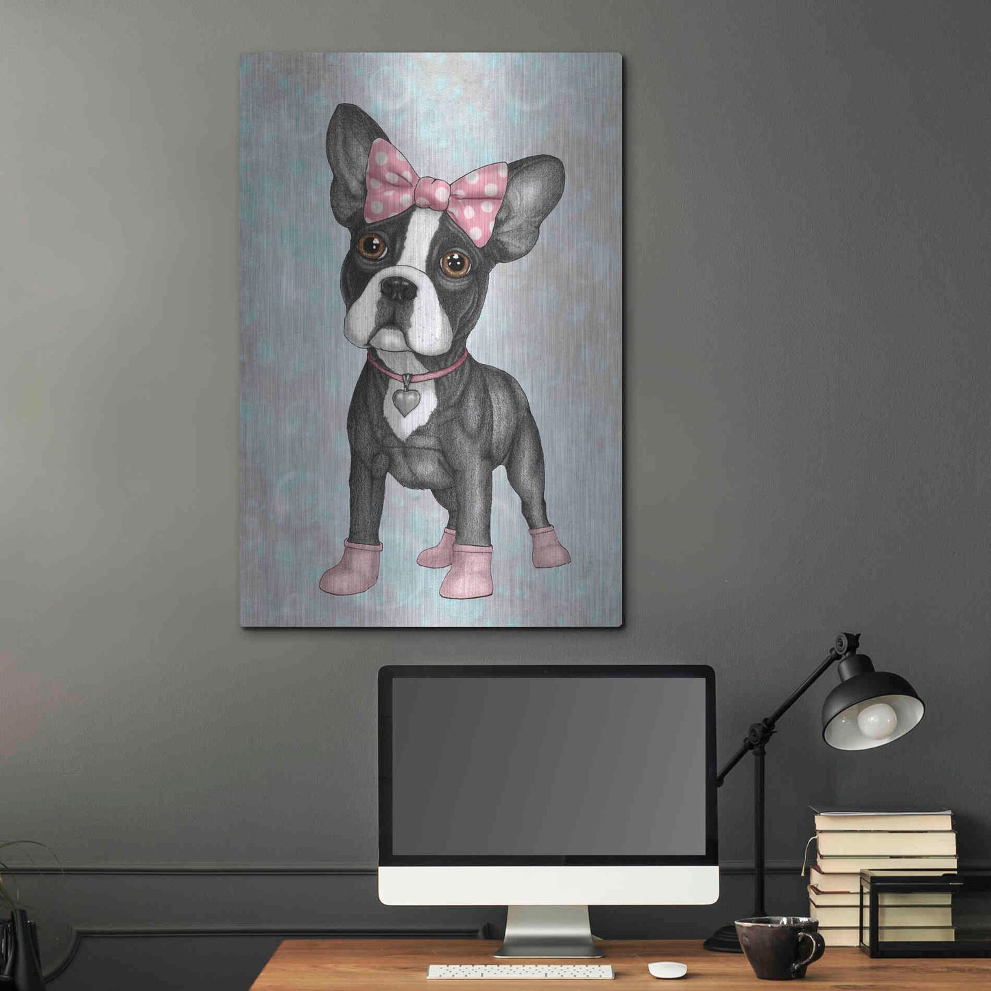 Luxe Metal Art 'Sweet Frenchie' by Barruf Metal Wall Art,24x36