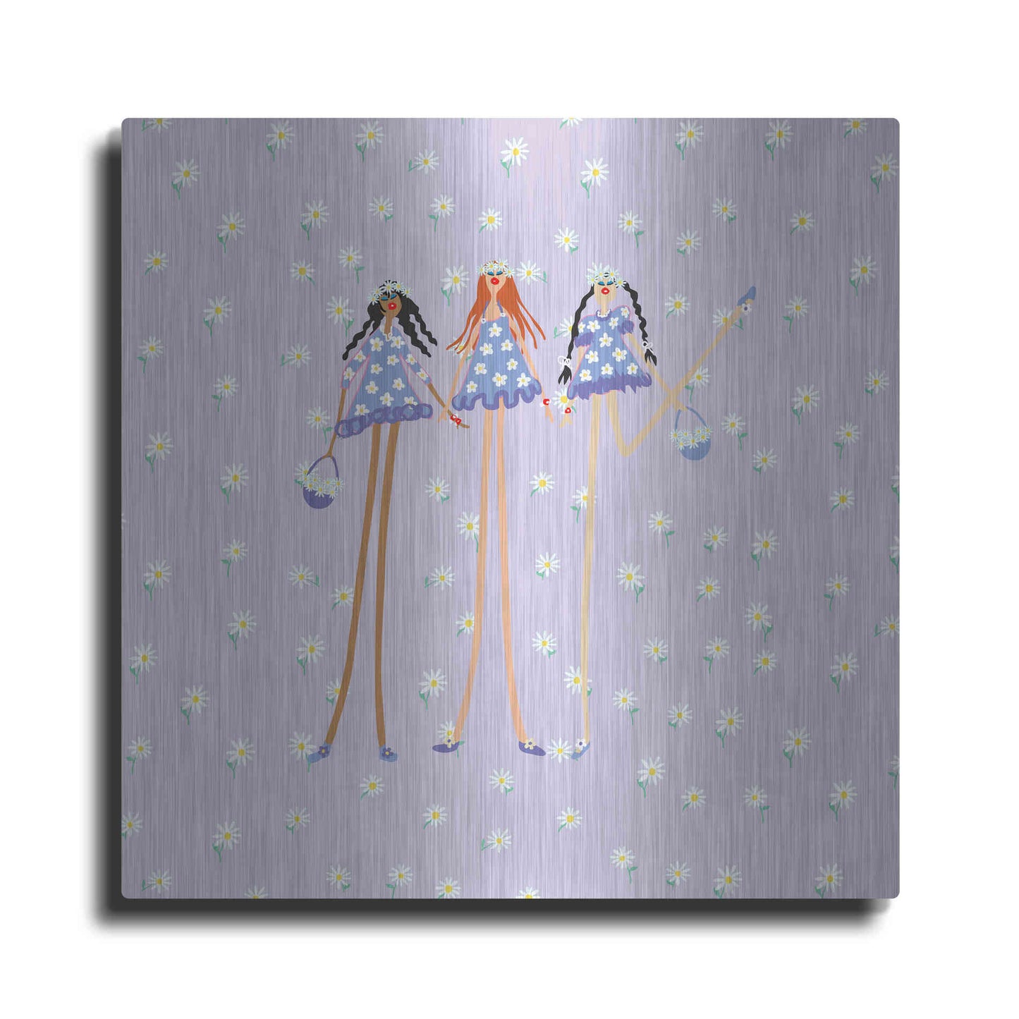 Luxe Metal Art 'Flower Girls' by Caroline Benchétrit Metal Wall Art