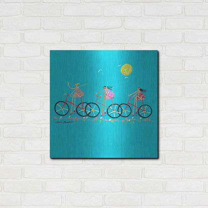 Luxe Metal Art 'Tour de Girls' by Caroline Benchétrit Metal Wall Art,24x24