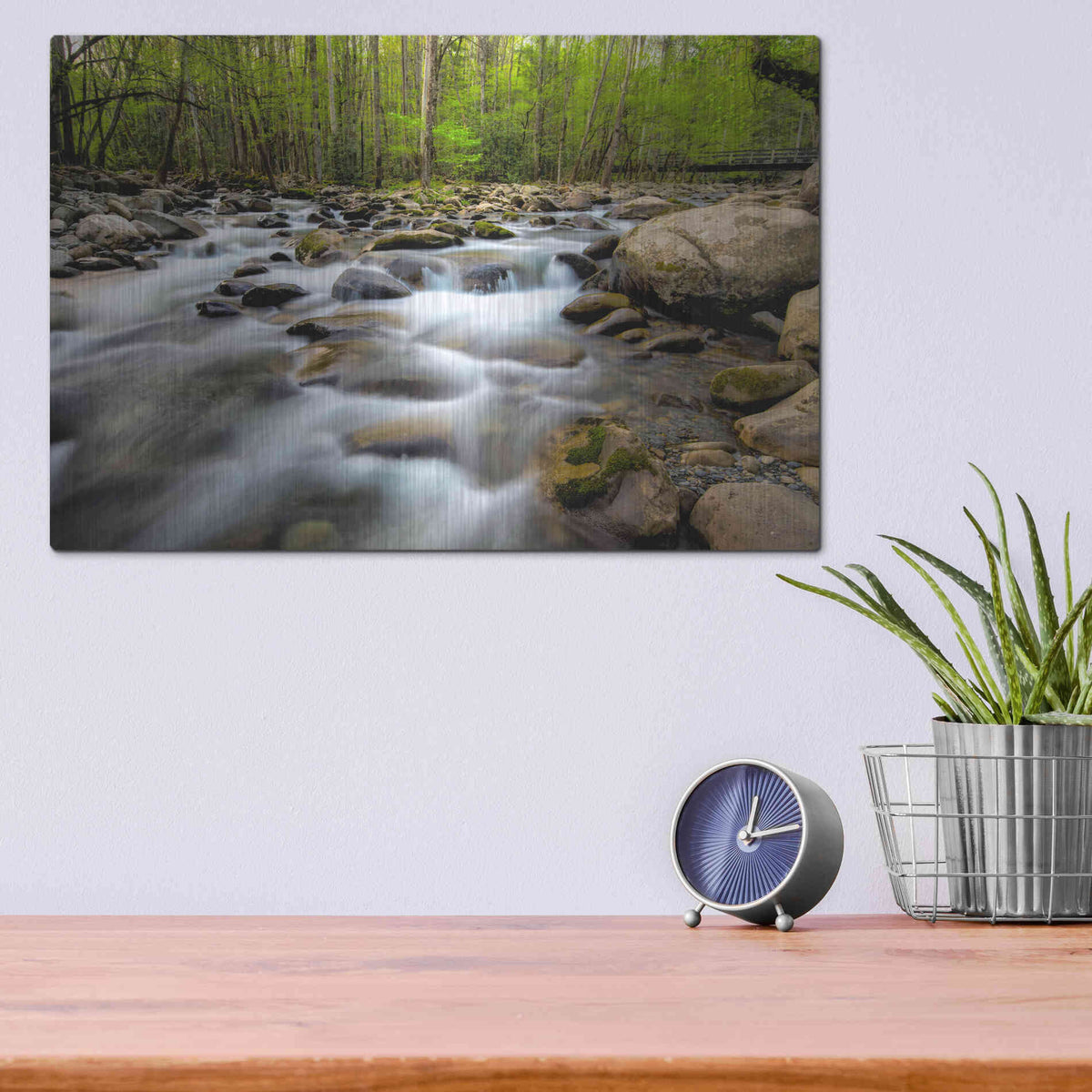 Luxe Metal Art 'Below the Bridge' by Daniel Burt Metal Wall Art,16x12