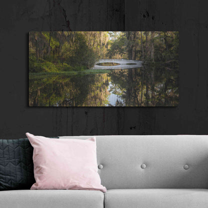 Luxe Metal Art 'Long White Bridge' by Daniel Burt Metal Wall Art,48x24