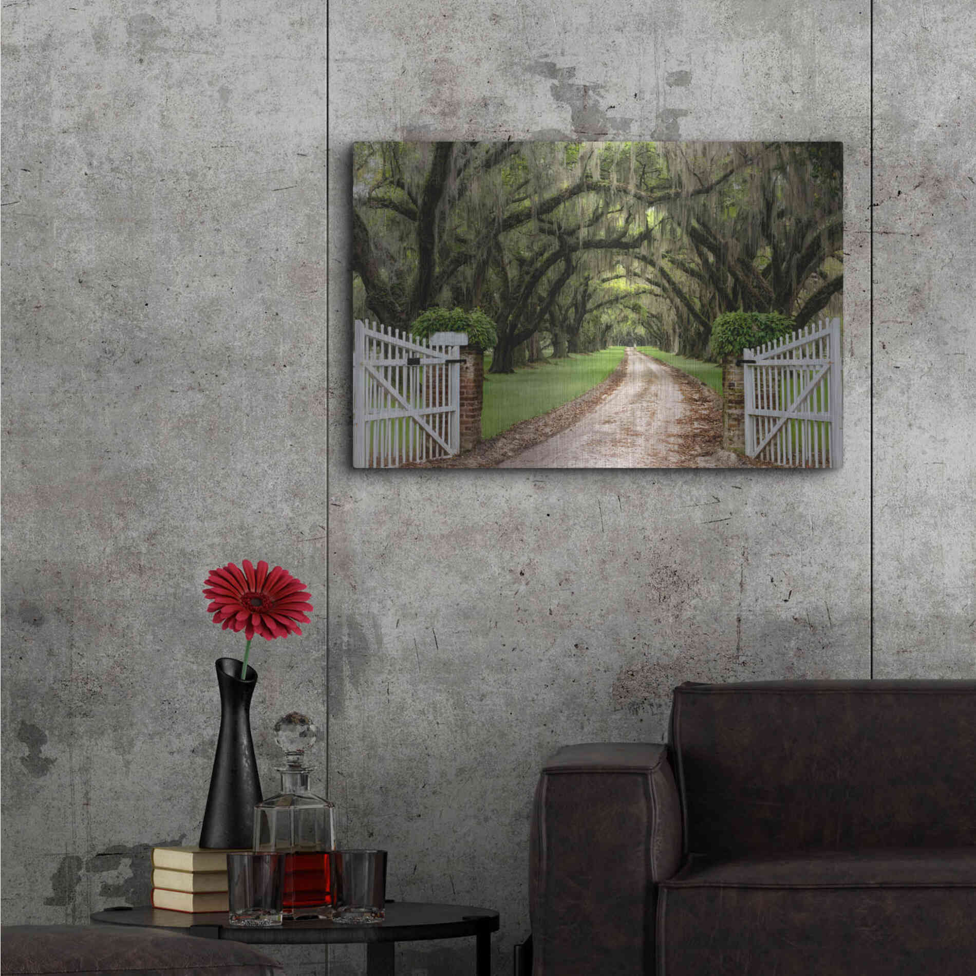 Luxe Metal Art 'Plantation Road' by Daniel Burt Metal Wall Art,36x24