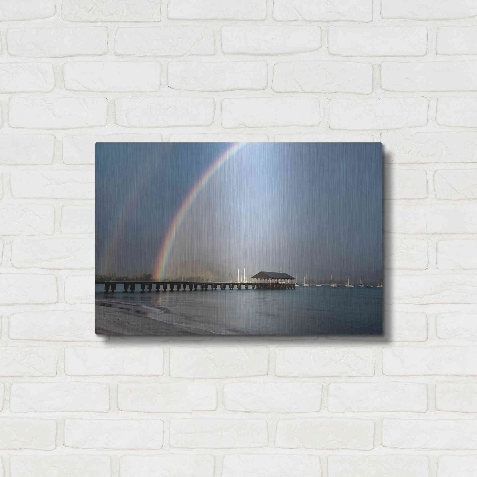 Luxe Metal Art 'Rainbows at Hanalei' by Daniel Burt Metal Wall Art,24x16