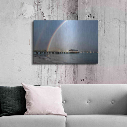 Luxe Metal Art 'Rainbows at Hanalei' by Daniel Burt Metal Wall Art,36x24