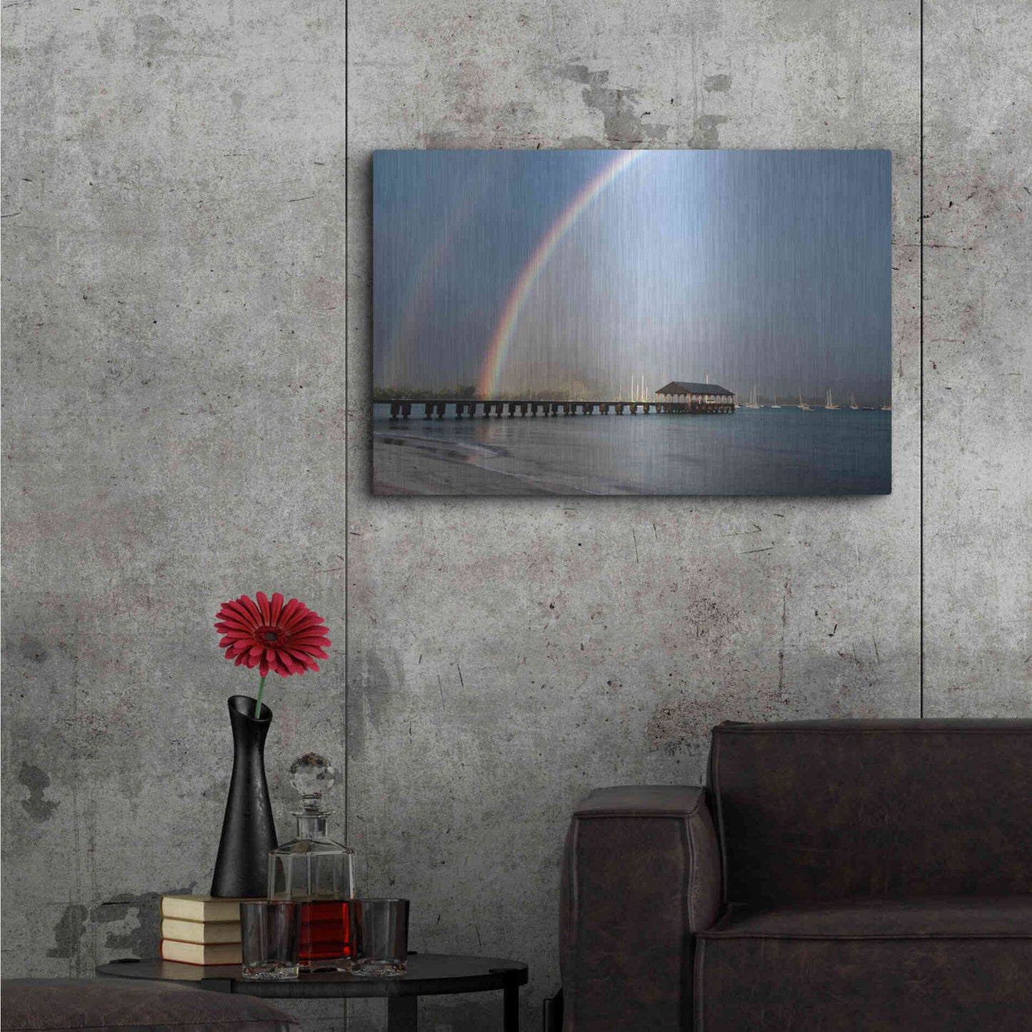 Luxe Metal Art 'Rainbows at Hanalei' by Daniel Burt Metal Wall Art,36x24