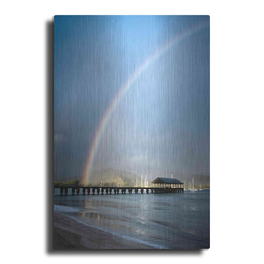 Luxe Metal Art 'Rainbows at Hanalei II' by Daniel Burt Metal Wall Art