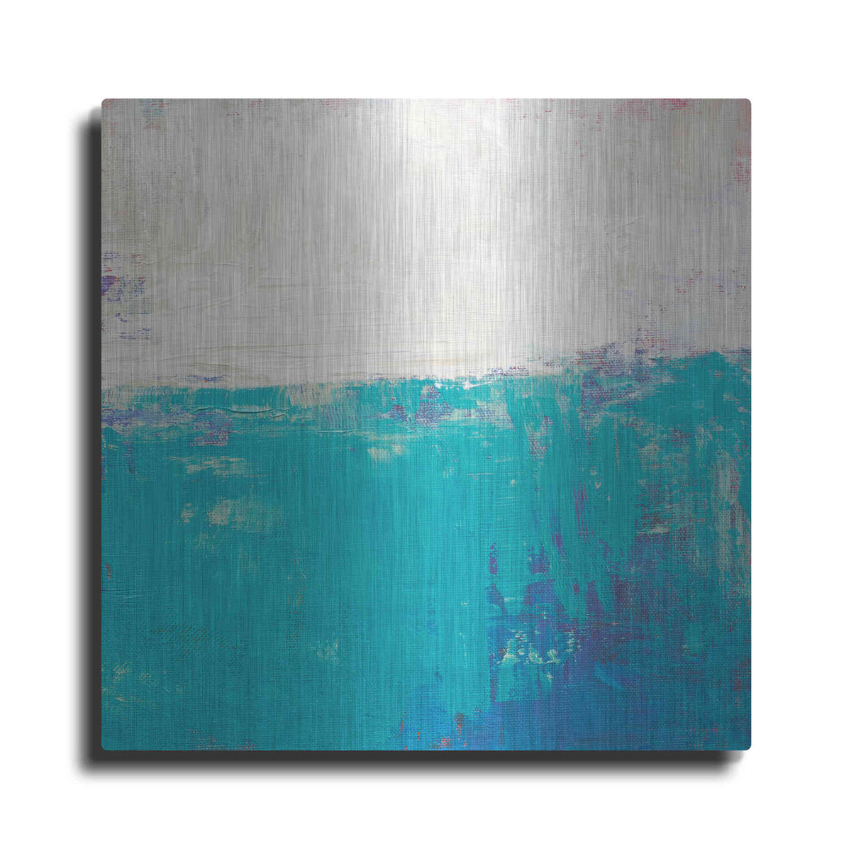 Luxe Metal Art 'Aqua White' by Don Bishop Metal Wall Art