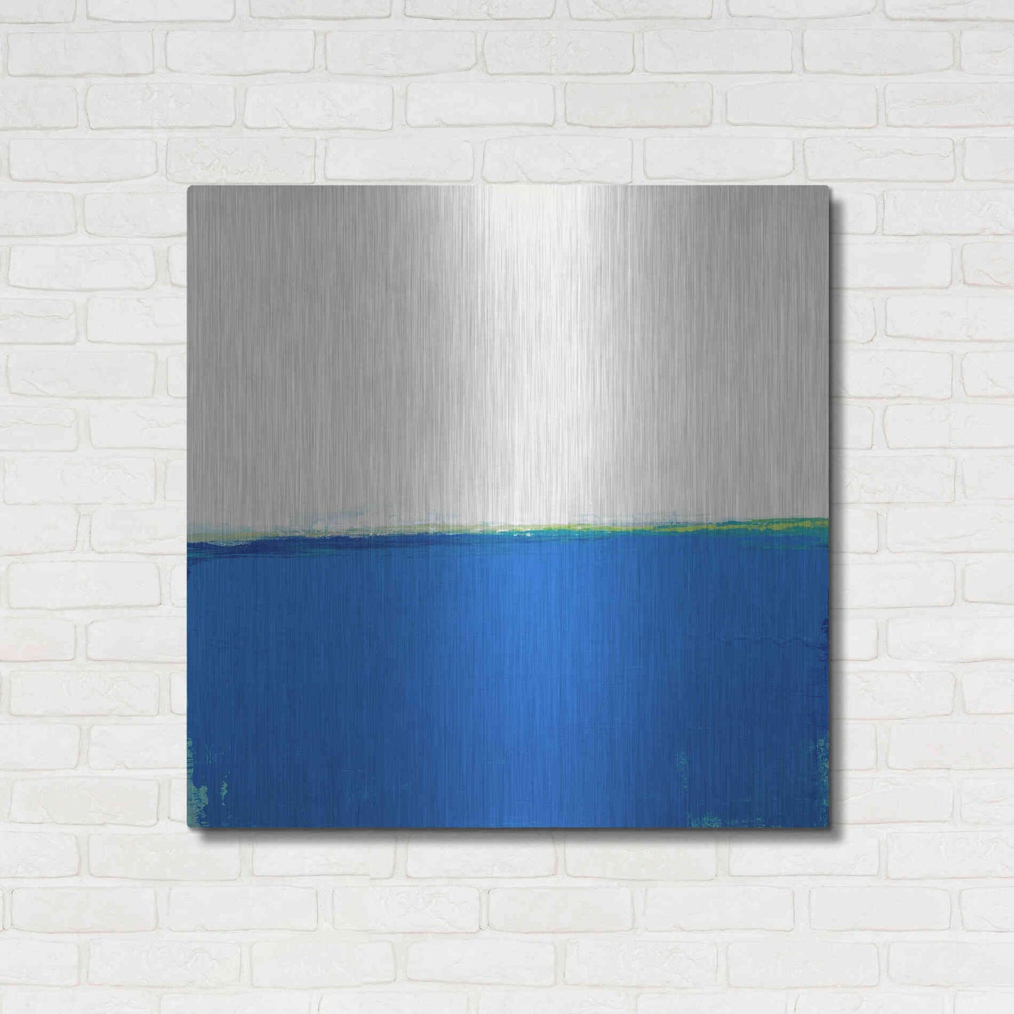 Luxe Metal Art 'Open Blue' by Don Bishop Metal Wall Art,36x36