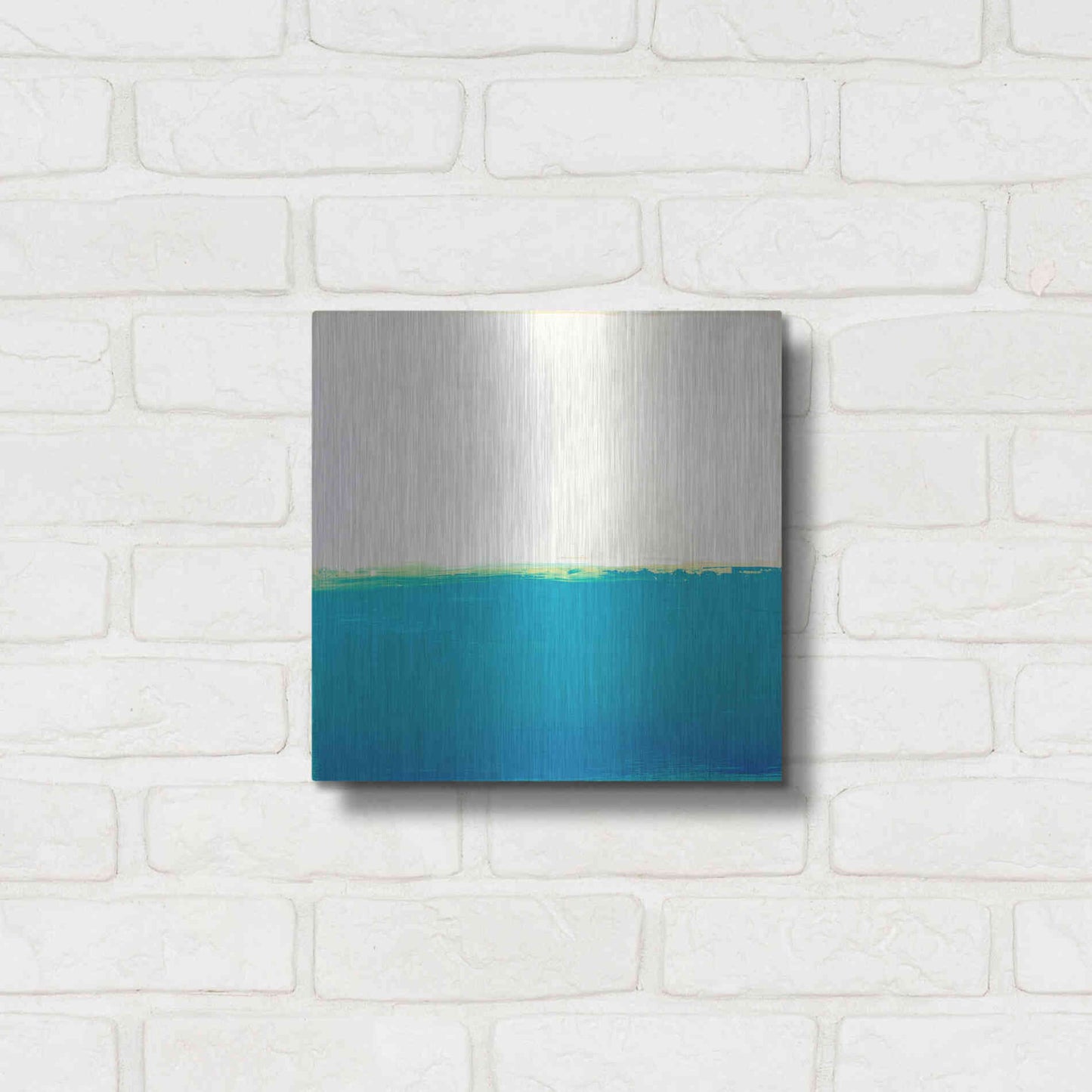 Luxe Metal Art 'Turquoise Sea' by Don Bishop Metal Wall Art,12x12