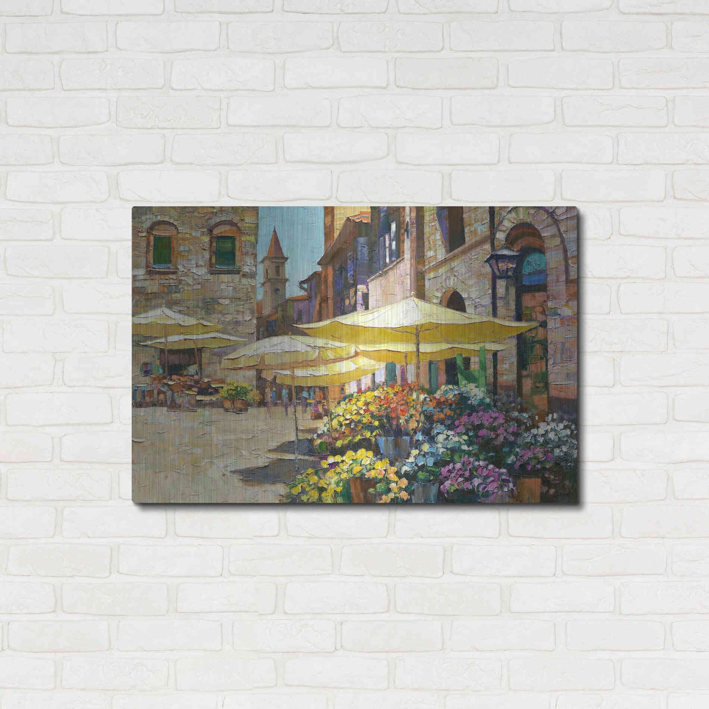 Luxe Metal Art 'Siena Flower Market' by Howard Behrens Metal Wall Art,36x24