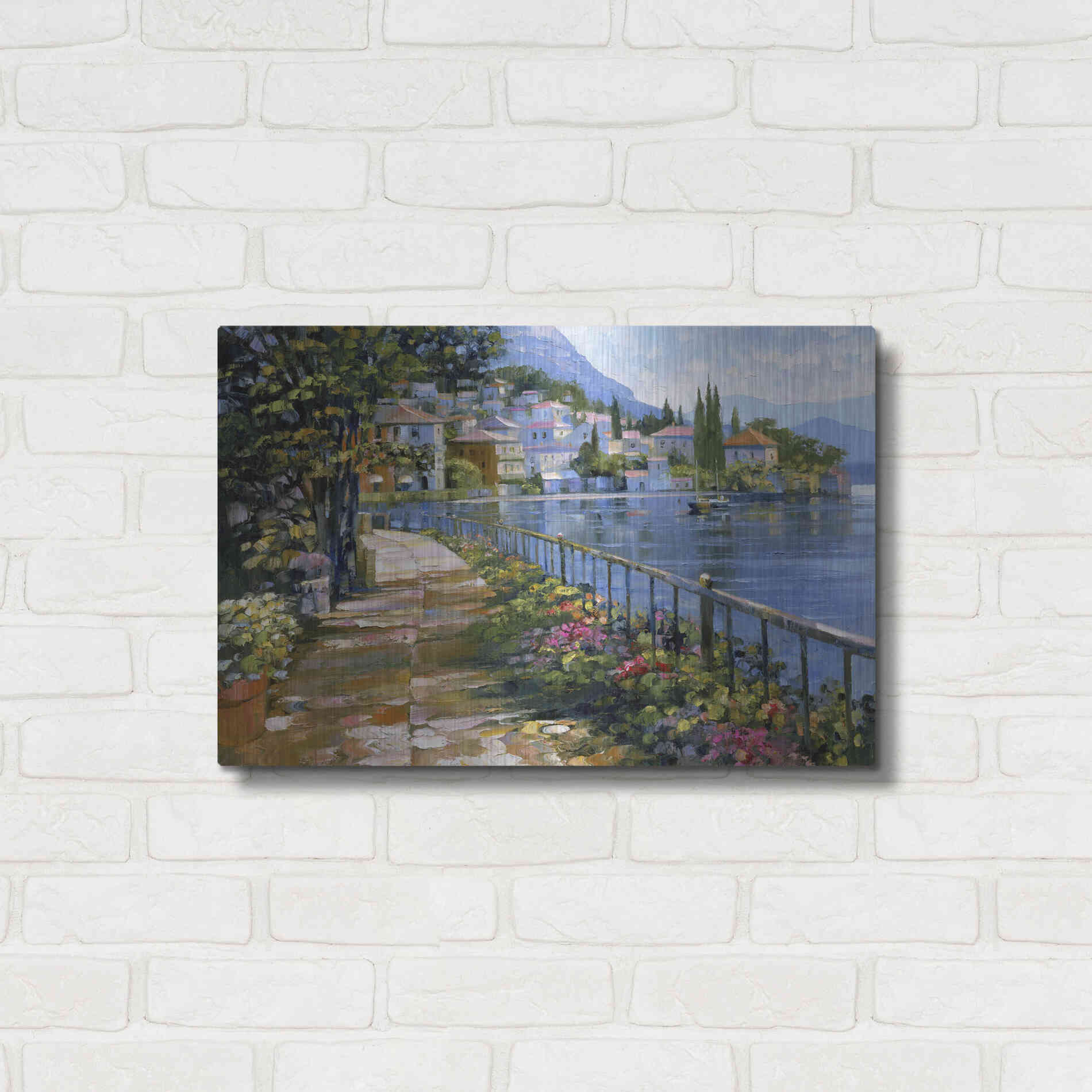 Luxe Metal Art 'Sunlit Stroll' by Howard Behrens Metal Wall Art,24x16