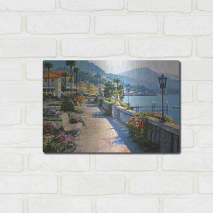 Luxe Metal Art 'Bellagio Promenade' by Howard Behrens Metal Wall Art,16x12