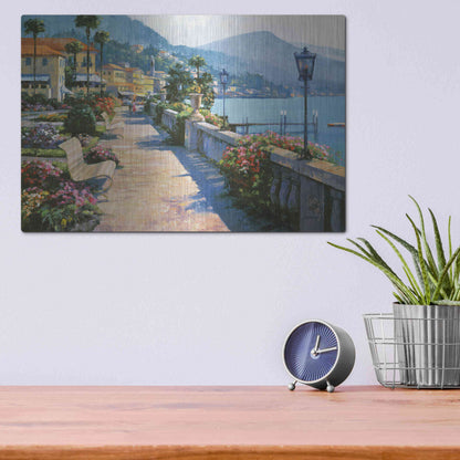 Luxe Metal Art 'Bellagio Promenade' by Howard Behrens Metal Wall Art,16x12