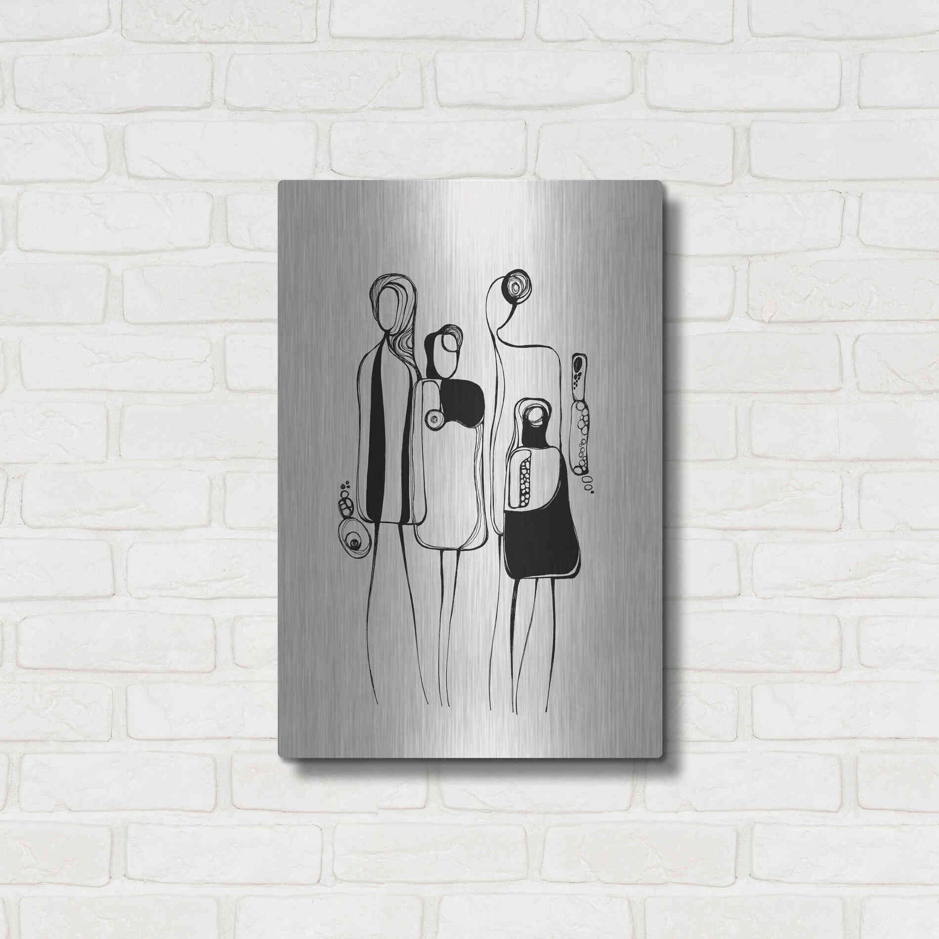 Luxe Metal Art 'Pod People Amis' by Ishita Banerjee Metal Wall Art,16x24