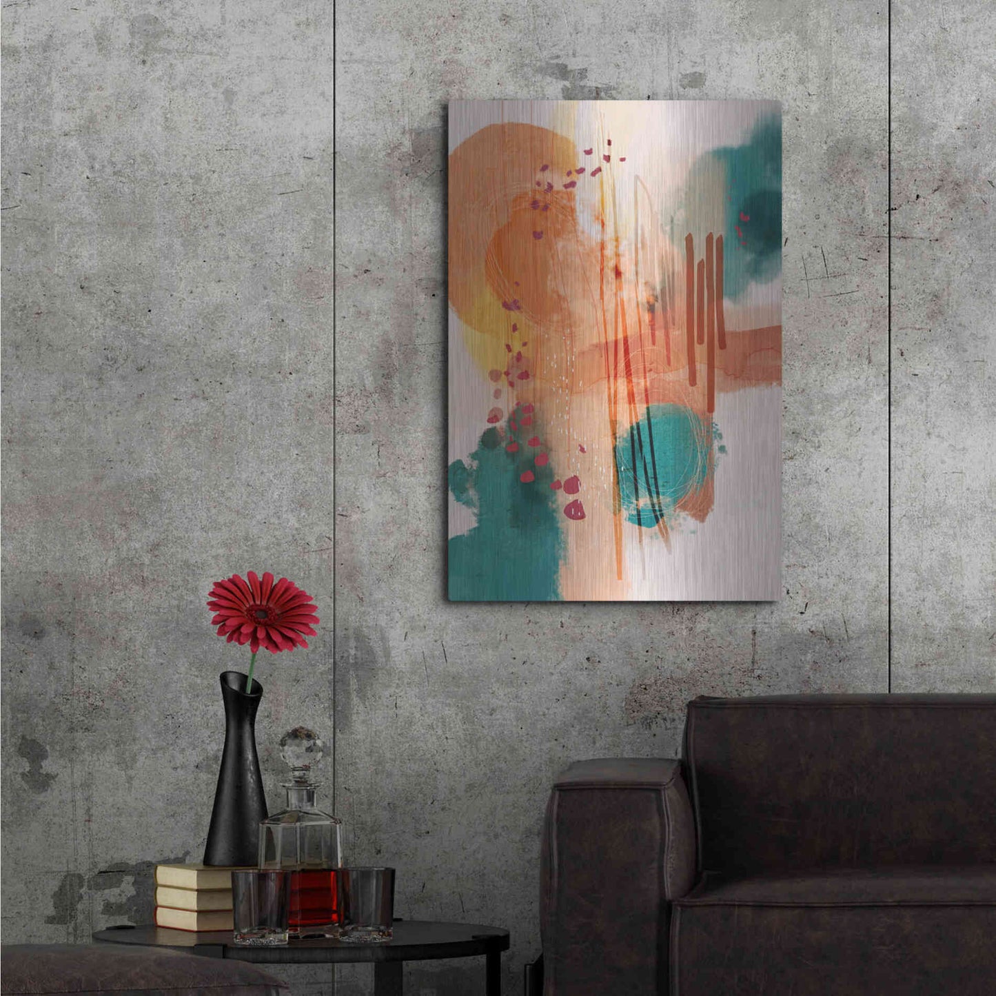 Luxe Metal Art 'Sunset Moon 01' by Ishita Banerjee Metal Wall Art,24x36