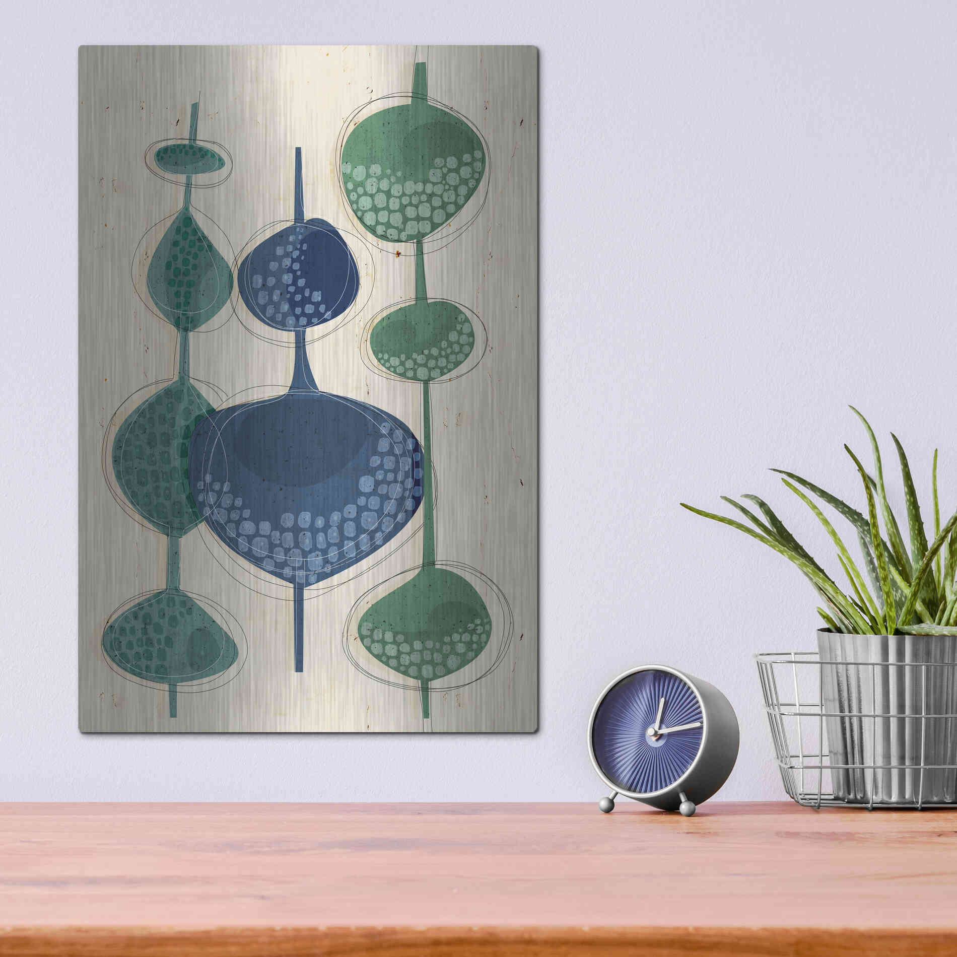 Luxe Metal Art 'Towering Trees' by Ishita Banerjee Metal Wall Art,12x16