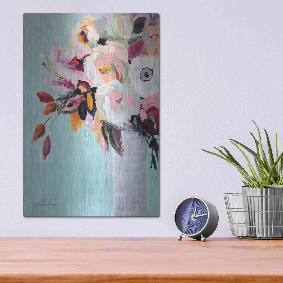 Luxe Metal Art 'Fall Into Summer' by Jacqueline Brewer Metal Wall Art,12x16